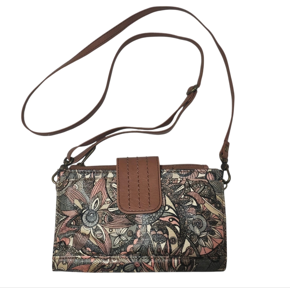 Sakroots Floral Crossbody Bag - Boho Hippie Festival Art Convertible Wallet